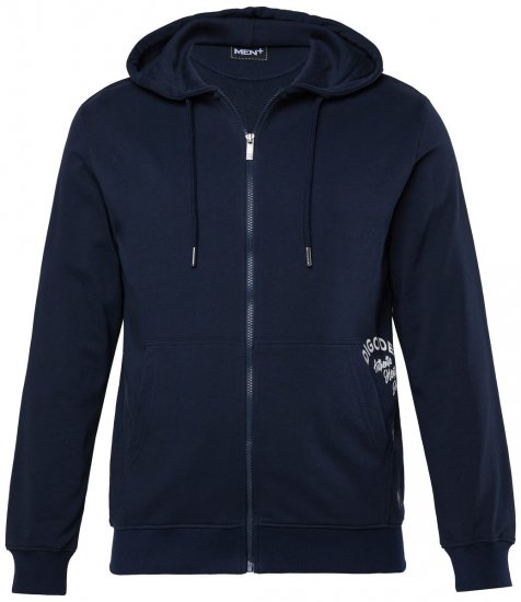 Men+ 957 Mikina s kapucňou na zips Tmavomodrá - Mikiny & mikiny bez kapucne - Mikiny & Mikiny s Kapucňou 2XL-12XL