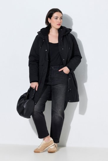Ulla Popken 845111 Parka Čierna - Kabáty - Dámske kabáty veľkých veľkostí
