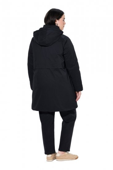 Ulla Popken 845111 Parka Čierna - Kabáty - Dámske kabáty veľkých veľkostí