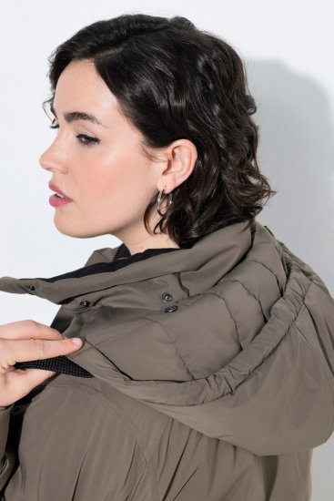 Ulla Popken 845111 Parka Tmavozelená - Kabáty - Dámske kabáty veľkých veľkostí