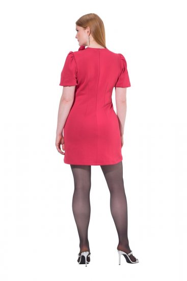Ulla Popken 845148 Kvetované priliehavé šaty Purpurová - Šaty - Šaty pre všetky veľkosti