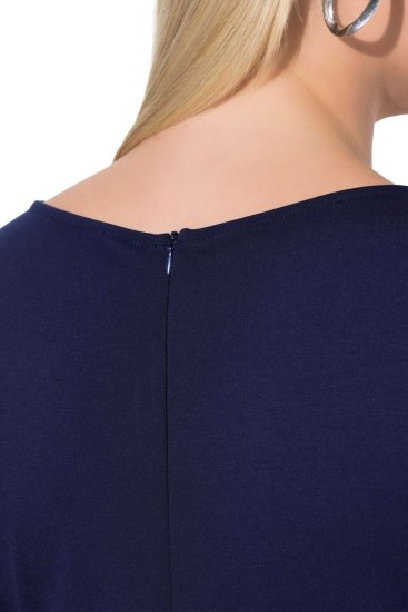 Ulla Popken 845705 Žerzejové šaty Tmavomodrá - Midi šaty - Midi šaty pre plnoštíhle ženy