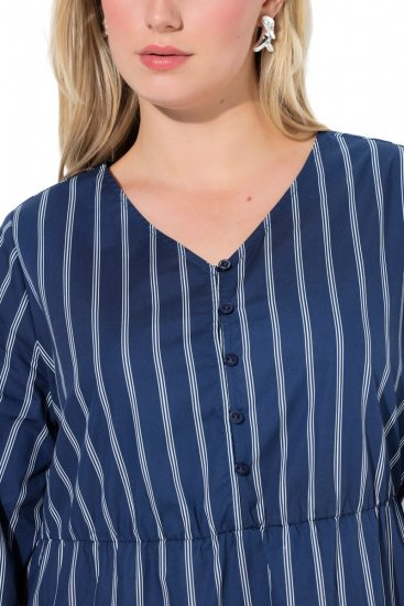 Ulla Popken 845863 Pruhované šaty s výstrihom do V Tmavomodrá - Šaty - Šaty pre všetky veľkosti