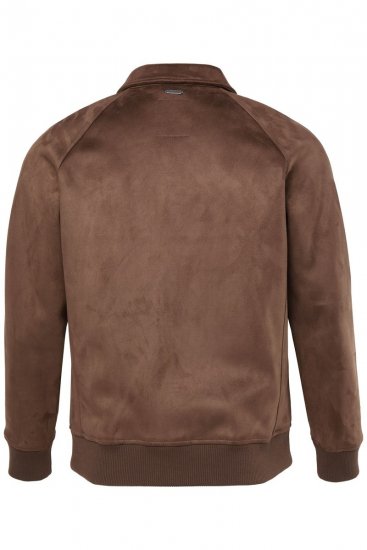 JP1880 846200 Bomber bunda v imitácii semišu Tmavohnedá - Bundy - Bundy Nadmerné Veľkosti 2XL-8XL