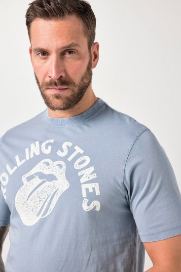 JP1880 846221 Rolling Stones Tongue Tričko Svetlomodrá - Tričká s kapelami - Kapelové a hudobné tričká