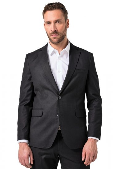 JP1880 Korsika Sako vo vzhľade ľanu Čierna - Obleky - Obleky 2XL-8XL