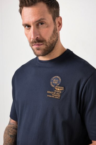 JP1880 846657 Tričko bellyfit s nášivkami Tmavomodrá TALL - TALL tričká - TALL Tričká