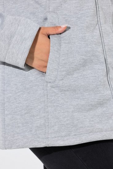 Ulla Popken 846744 Softshellová bunda Sivý melír - Bundy - Dámske bundy vo veľkých veľkostiach