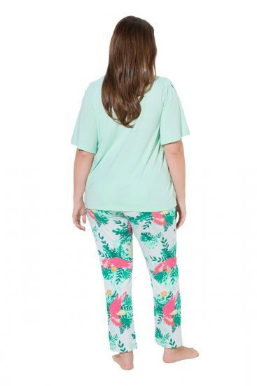 Ulla Popken 846971 Pyžamo so vzorom Svetlozelená - Pyžamá a domáce oblečenie - 