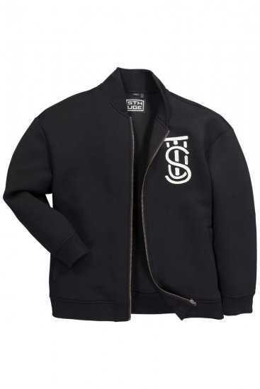 STHUGE 847083 Varsity bunda zo scuba látky Čierna - Bundy - Bundy Nadmerné Veľkosti 2XL-8XL