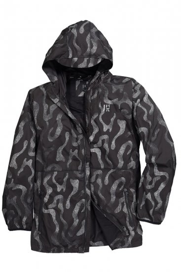 Jay-Pi 847852 Ultraľahká outdoorová bunda s reflexnou potlačou Čierna - Bundy - Bundy Nadmerné Veľkosti 2XL-8XL