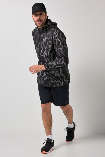 Jay-Pi 847852 Ultraľahká outdoorová bunda s reflexnou potlačou Čierna - Bundy - Bundy Nadmerné Veľkosti 2XL-8XL