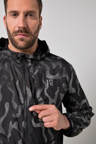 Jay-Pi 847852 Ultraľahká outdoorová bunda s reflexnou potlačou Čierna - Bundy - Bundy Nadmerné Veľkosti 2XL-8XL