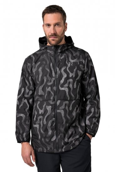 Jay-Pi 847852 Ultraľahká outdoorová bunda s reflexnou potlačou Čierna - Bundy - Bundy Nadmerné Veľkosti 2XL-8XL