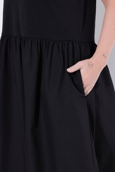 Ulla Popken 848305 Midi šaty bez rukávov s výstrihom do V Čierna - Midi šaty - Midi šaty pre plnoštíhle ženy