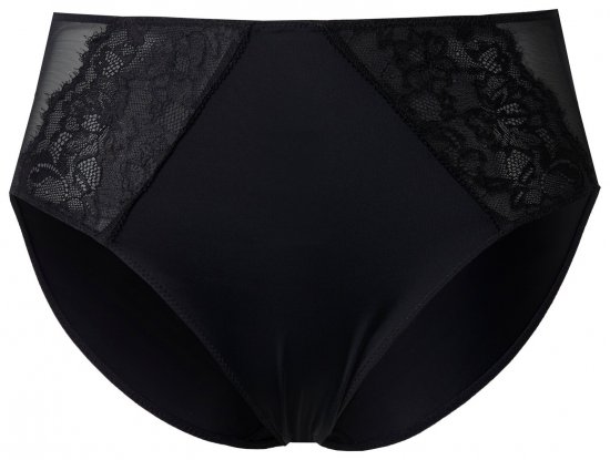 Ulla Popken 848693 Boxerky s čipkou Čierna - Nohavičky - 