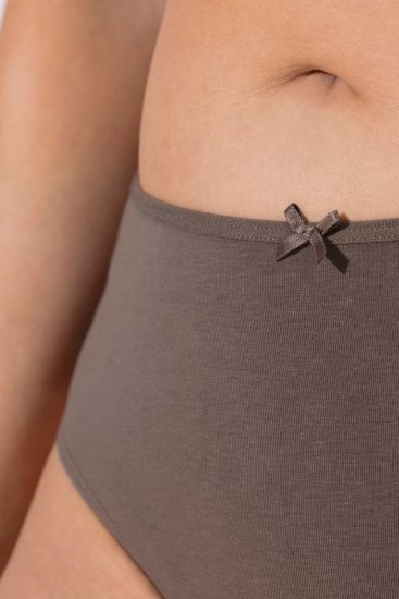 Ulla Popken 848826 Tangá so zvieracím vzorom 3 ks Taupe - Nohavičky - 