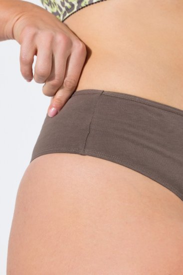 Ulla Popken 848826 Tangá so zvieracím vzorom 3 ks Taupe - Nohavičky - 