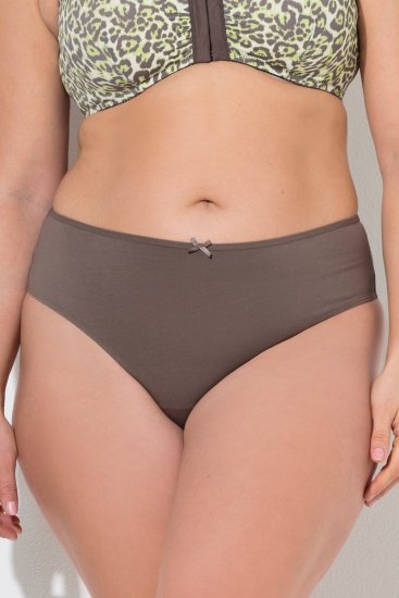 Ulla Popken 848826 Tangá so zvieracím vzorom 3 ks Taupe - Nohavičky - 