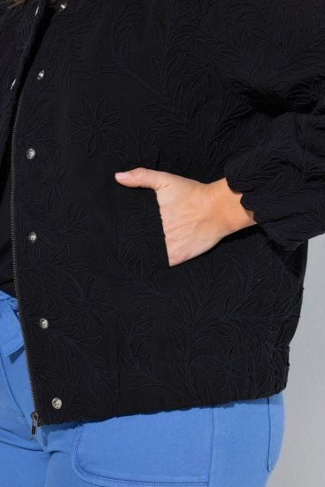 Ulla Popken 848940 Bomber bunda Čierna - Bundy - Dámske bundy vo veľkých veľkostiach