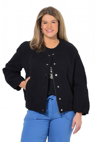 Ulla Popken 848940 Bomber bunda Čierna - Bundy - Dámske bundy vo veľkých veľkostiach