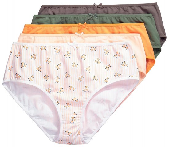Ulla Popken 849098 Kvetované nohavičky 6 ks Oranžová - Nohavičky - 