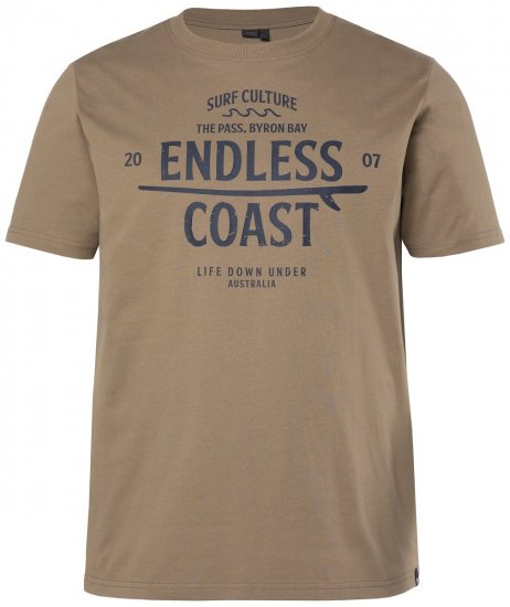 Men+ 448 Tričko Endless Coast Sivohnedá - Tričká - Nadrozmerné tričká - 2XL-14XL