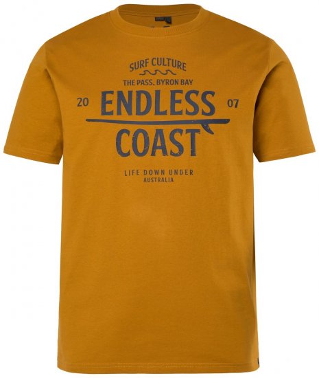 Men+ 448 Tričko Endless Coast Svetlo oriešková - Tričká - Nadrozmerné tričká - 2XL-14XL