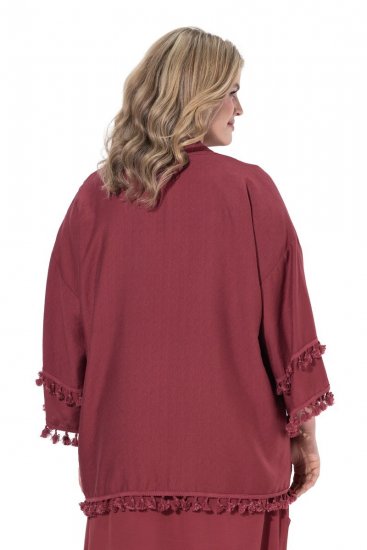 Ulla Popken 849860 Kimono Hrdzavo červená - Kardigany - Dámske cardigany vo veľkých veľkostiach