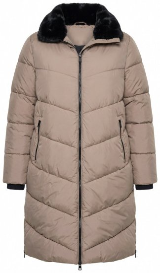 Ulla Popken 850041 Prešívaný kabát Taupe - Kabáty - Dámske kabáty veľkých veľkostí