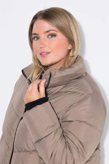 Ulla Popken 850041 Prešívaný kabát Taupe - Kabáty - Dámske kabáty veľkých veľkostí