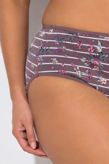 Ulla Popken 850538 Kvetované nohavičky z biobavlny 2 ks Hnedá - Nohavičky - 