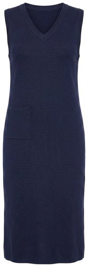 Ulla Popken 850725 Pletené šaty s výstrihom do V Tmavomodrá - Pletené šaty - 