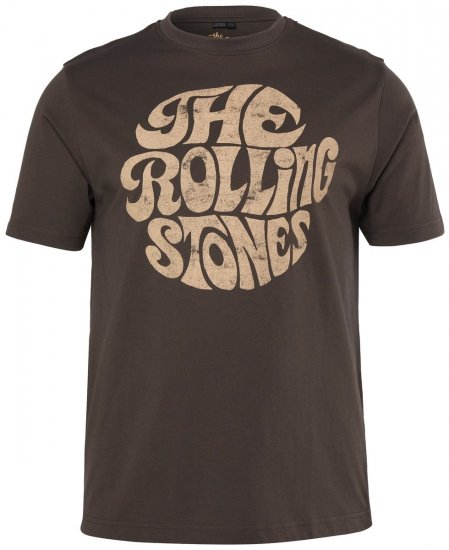 JP1880 851001 Rolling Stones Retro Logo Tričko Orieškové - Tričká s kapelami - Kapelové a hudobné tričká