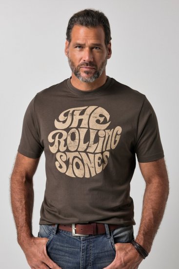JP1880 851001 Rolling Stones Retro Logo Tričko Oriešková TALL - TALL tričká - TALL Tričká