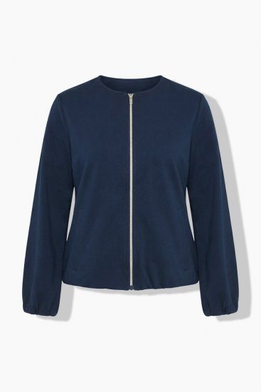 Ulla Popken 851040 Mikina na zips Tmavomodrá - Mikiny - Dámske mikiny veľkých veľkostí