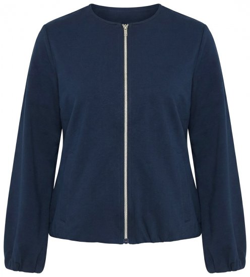 Ulla Popken 851040 Mikina na zips Tmavomodrá - Mikiny - Dámske mikiny veľkých veľkostí