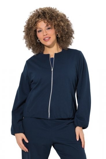 Ulla Popken 851040 Mikina na zips Tmavomodrá - Mikiny - Dámske mikiny veľkých veľkostí