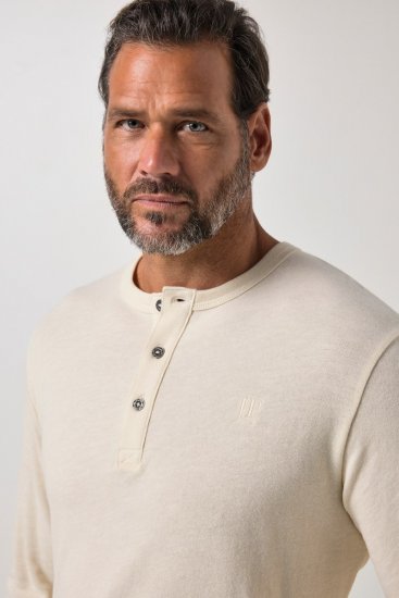 JP1880 851075 Henley tričko s dlhým rukávom Pieskovosivá TALL - TALL tričká - TALL Tričká