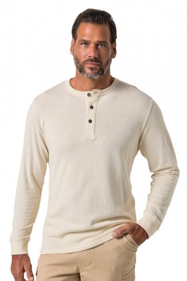 JP1880 851075 Henley tričko s dlhým rukávom Pieskovosivá TALL - TALL tričká - TALL Tričká