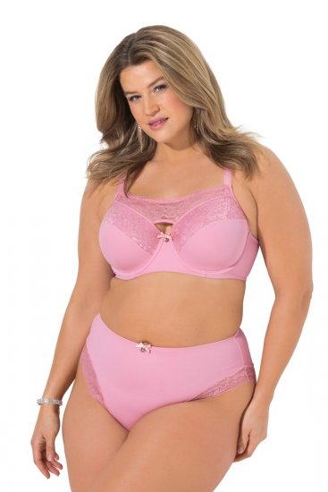 Ulla Popken 851165 Boxerky s čipkou Ružová - Nohavičky - 