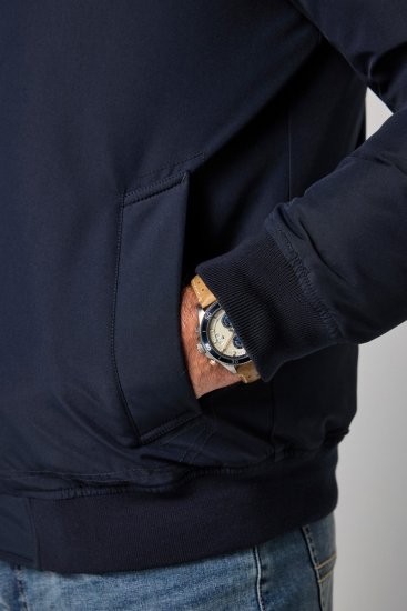 JP1880 851320 Bunda s kapucňou a teplou podšívkou Tmavomodrá - Bundy - Bundy Nadmerné Veľkosti 2XL-8XL