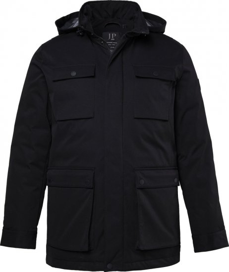 JP1880 851351 Funkčná bunda s kapucňou Čierna - Bundy - Bundy Nadmerné Veľkosti 2XL-8XL