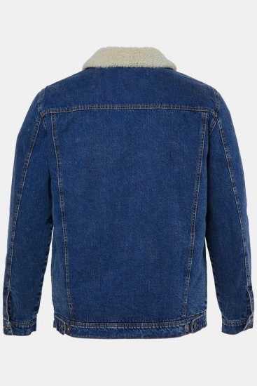 JP1880 851363 Džínsová bunda s teddy podšívkou Denimová modrá - Bundy - Bundy Nadmerné Veľkosti 2XL-8XL