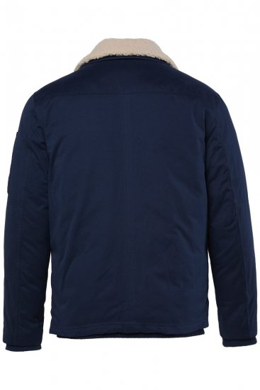 Men+ 369 Bunda bellyfit s teddy golierom Tmavomodrá - Bundy - Bundy Nadmerné Veľkosti 2XL-8XL