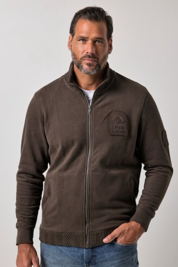 JP1880 851387 Mikina na zips Oriešková TALL - TALL mikiny - TALL mikiny pre vysokých mužov