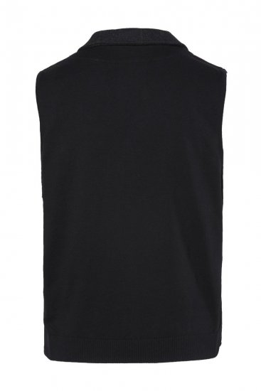JP1880 851395 Károvaná tvídová vesta so strečom Čierna - Obleky - Obleky 2XL-8XL