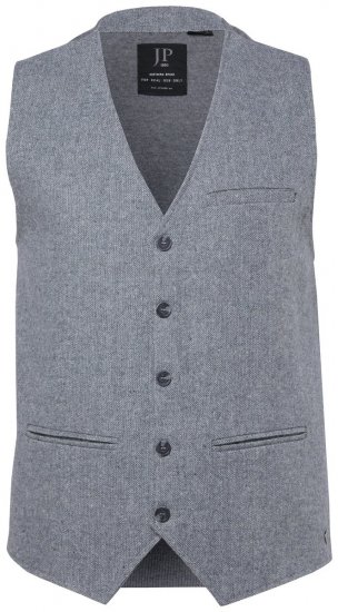 JP1880 851399 Vesta zo zmesi vlny s pleteným zadným dielom Svetlosivá - Obleky - Obleky 2XL-8XL