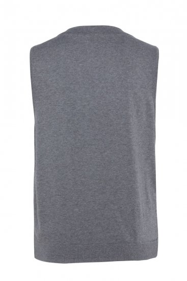 JP1880 851399 Vesta zo zmesi vlny s pleteným zadným dielom Svetlosivá - Obleky - Obleky 2XL-8XL