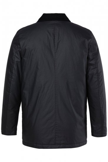 JP1880 851493 Voskovaná bunda s menčestrovým golierom Čierna - Bundy - Bundy Nadmerné Veľkosti 2XL-8XL